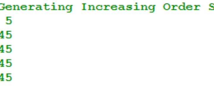 GenerateIncreasingOrder1